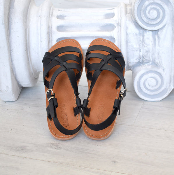 Black canvas and outlet denim women's sicily sandals