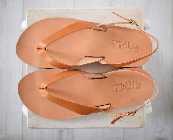 Flip flop Greek Leather sandals - slipers Men, Thongs brown Color, lea –  Sparta Novelty