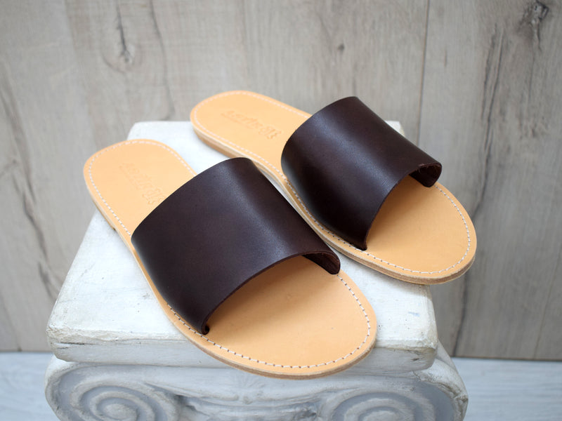 Men's Slides Leather Sandals