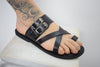 Leather sandals - slipers Men, Thongs BLACK Color, leather sole - insole