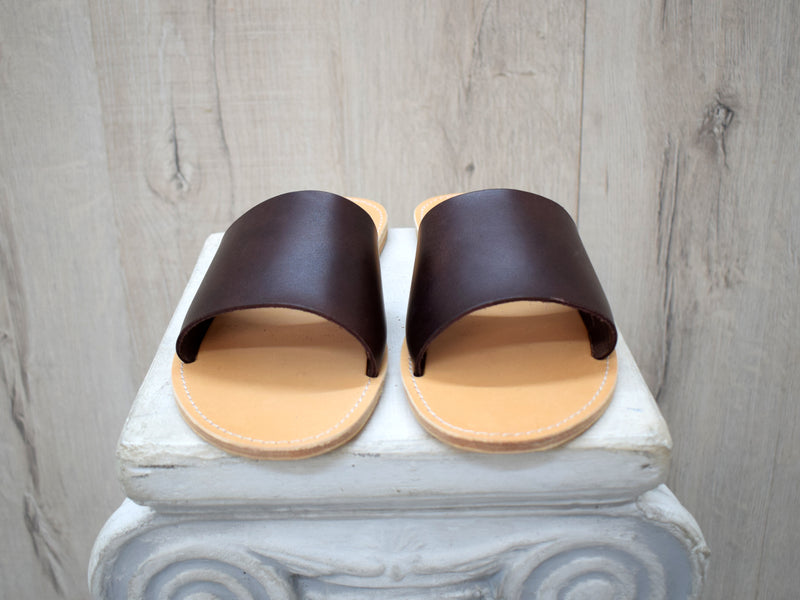 Men's Slides Leather Sandals