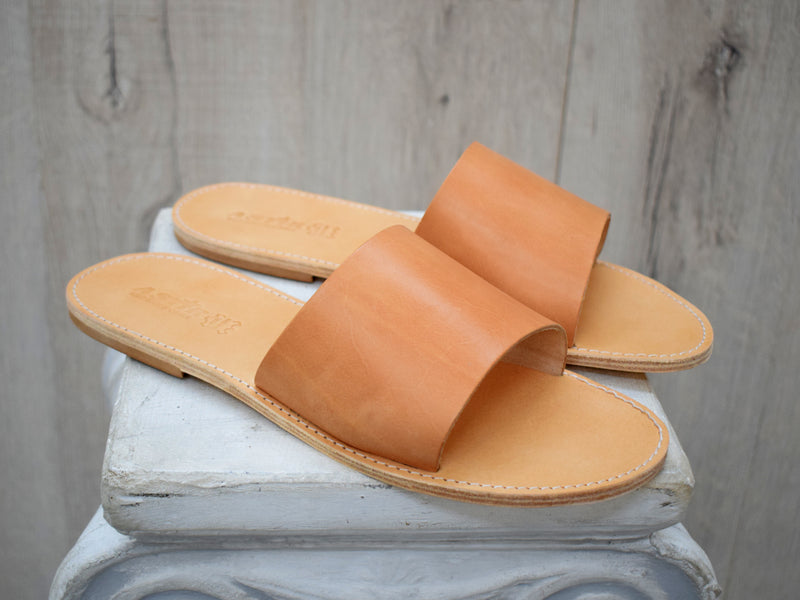 Men's Slides Leather Sandals