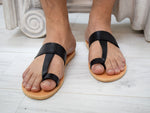 Men's Leather Flat Sandals - Classic Design for Everyday Wear