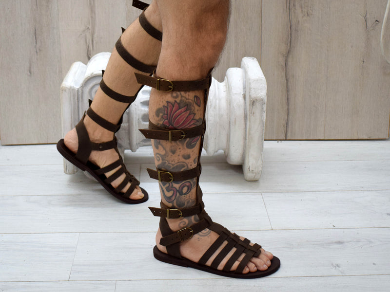 Men's Gladiator Leather Sandals - Halloween Costumes