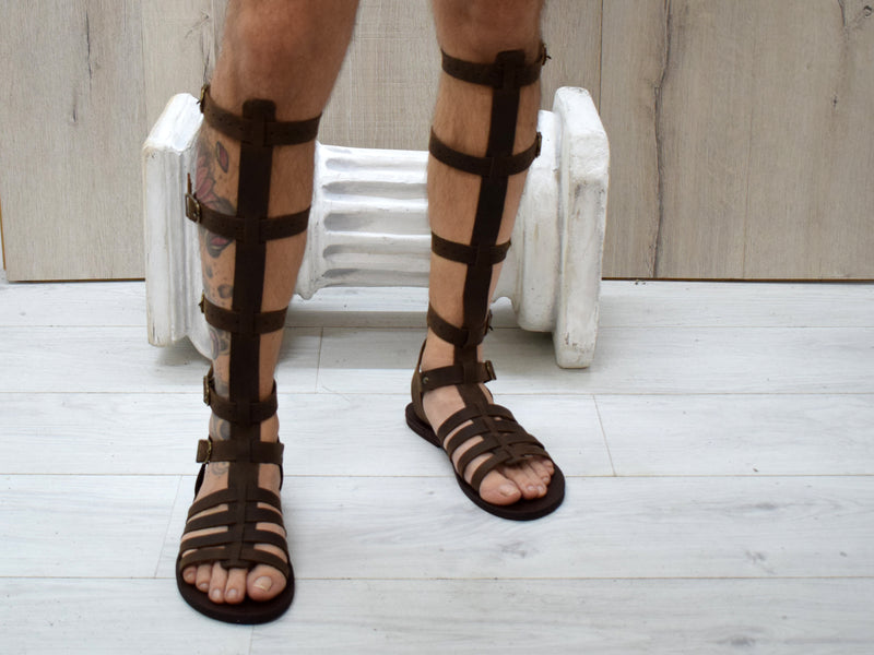 Men's Gladiator Leather Sandals - Halloween Costumes