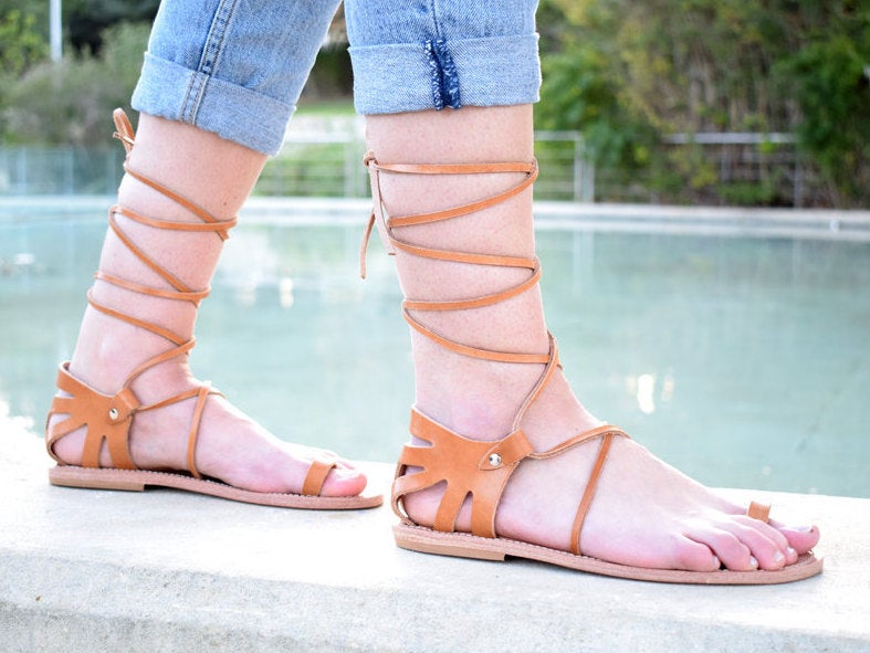 Lace Up Sandals Sandals Made In Greece - Leather Sandals | Pagonis Greek  Sandals